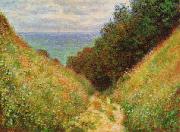 Claude Monet Road at la Cavee, Pourville painting